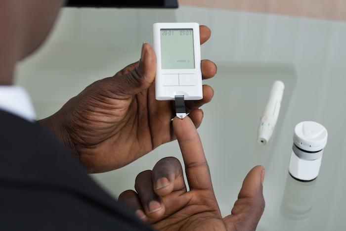 diabetes testing on a finger